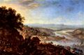 Saftleven d. J., Herman: Erbach im Odenwald, Rheingauansicht mit Taunusbergen
