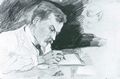 Macke, August: Bildnis Dr. Ludwig Deubner, schreibend