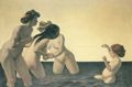 Vallotton, F�lix: Drei Frauen und ein M�dchen im Wasser spielend