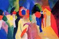 Macke, August: Mit gelber Jacke