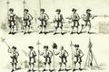 Hogarth, William: Illustration zu John Blackwells »Kompendium der milit�rischen Disziplin«, �bung mit der Hellebarde