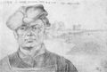 D�rer, Albrecht: Portr�t des Caspar Sturm und eine Flusslandschaft