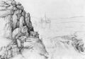 D�rer, Albrecht: Felsenstudie mit Wanderer