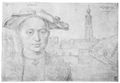 D�rer, Albrecht: Portr�t eines vierundzwanzigj�hrigen Mannes und Blick auf St. Michel in Antwerpen