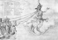 D�rer, Albrecht: Ambraser Kunstbuch: Allegorie auf die Beredsamkeit (Hermes mit vier irdischen Gestalten: Frau, Krieger, Gelehrter und B�rger)