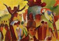 Macke, August: Kleiner Zoologischer Garten in Braun und Gelb