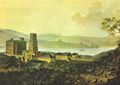 Bachta, Johann: R�desheim am Rhein, Ruinen der Br�mserburg mit Blick auf Bingen