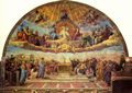 Raffael: Stanza della Segnatura im Vatikan f�r Papst Julius II., Wandfresko: Verherrlichung (Disputa) des Hl. Altarssakraments