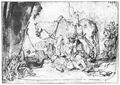 Rembrandt Harmensz. van Rijn: Der barmherzige Samariter verbindet den Verwundeten