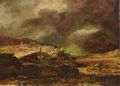 Rembrandt Harmensz. van Rijn: Stadt auf einem H�gel bei st�rmischem Wetter