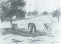 Macke, August: Feldarbeit