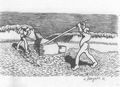 Morgner, Wilhelm: Ziegelb�cker. (Zwei arbeitende M�nner mit Brechstangen)
