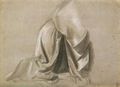 Leonardo da Vinci: Gewandstudie f�r eine knieende Figur im Profil nach rechts