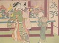 Isoda Koryusai: Junge Frau im Bad