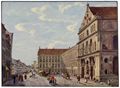 Adam, Heinrich: M�nchen, Neuhauser Stra�e in Richtung Karlstor, im Vordergrund St. Michael