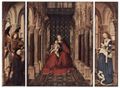 Eyck, Jan van: Marienaltar, Dresdner Triptychon, R�ckseite der Fl�gel, Szene: Maria Verk�ndigung