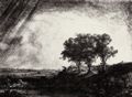 Rembrandt Harmensz. van Rijn: Landschaft mit drei B�umen