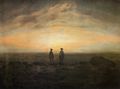 Friedrich, Caspar David: Zwei M�nner am Meer bei Mondaufgang (Zwei M�nner am Meer bei Sonnenuntergang)