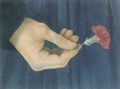 Leibl, Wilhelm Maria Hubertus: Das Mädchen mit der Nelke, Detail mit rechter Hand