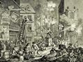 Hogarth, William: Folge »Die Zeiten«, Blatt 1, erste Fassung