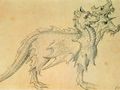 Arcimboldo, Giuseppe: Entwurf eines drachenartigen Kost�ms f�r ein Pferd