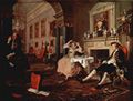 Hogarth, William: Gem�ldezyklus »Mariage � la Mode«, Szene: Kurz nach der Hochzeit