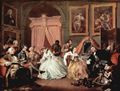 Hogarth, William: Gem�ldezyklus »Mariage � la Mode«, Szene: Morgendlicher Empfang der Comtesse