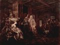 Hogarth, William: Gem�ldezyklus »Gl�ckliche Hochzeit«, Szene: Das Hochzeitsbankett