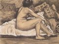 Steinlen, Theophile Alexandre: Sitzender R�ckenakt