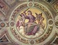 Raffael: Stanza della Segnatura im Vatikan f�r Papst Julius II., Deckenfresko, Detail, Szene: Justitia, Tondo
