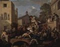 Hogarth, William: Gem�ldeserie »Wahlzyklus«, Szene: Der Triumphzug des Abgeordneten