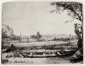 Rembrandt Harmensz. van Rijn: Landschaft mit Kahn