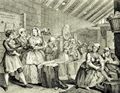 Hogarth, William: Folge »Das Leben einer Dirne«, Viertes Blatt: Szene im Gef�ngnis von Bridewell