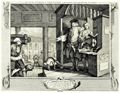 Hogarth, William: Folge »Flei� und Faulheit«, Viertes Blatt: Der Flei�ige, der Liebling seines Prinzipals und im Besitz von dessen Vertrauen