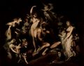 F�ssli, Johann Heinrich: Die Elfenk�nigin Titania streichelt den eselsk�pfigen Zettel