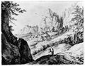 Saftleven, Herman: Bergige Landschaft mit Figuren