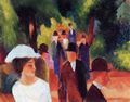 Macke, August: Promenade (Mit wei�em M�dchen in Halbfigur)
