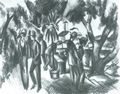 Macke, August: Spazierg�nger im Park
