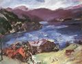 Corinth, Lovis: Walchensee, Landschaft mit Kuh