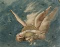 Giotto di Bondone: Fresken in der Arenakapelle in Padua, Szene: Die Beweinung, Detail: Trauernder Engel