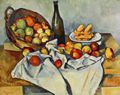 C�zanne, Paul: Stillleben mit Flasche und Apfelkorb
