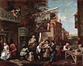 Hogarth, William: Gem�ldeserie »Wahlzyklus«, Szene: Wahlpropaganda
