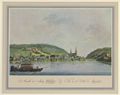 Ziegler, Johann: Bingen am Rhein, Ansicht mit Nahem�ndung vom n�rdlichen Rheinufer aus