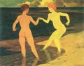 Vallotton, F�lix: Frau mit Dienstmagd beim Baden