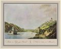 Ziegler, Johann: Kaub (Rhein), Ansicht mit Burg Gutenfels und Wasserschloss Pfalzgrafenstein