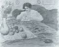 Macke, August: Elisabeth Gerhardt, Obst sch�lend