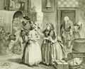 Hogarth, William: Folge »Das Leben einer Dirne«, Erstes Blatt: Ankunft in der Stadt