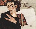 Schiele, Egon: Selbstportr�t mit schwarzem Tongef��
