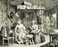 Hogarth, William: Folge »Das Leben einer Dirne«, Drittes Blatt: Verhaftung durch die Sittenpolizei