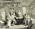 Hogarth, William: Folge »Heirat nach der Mode«, Drittes Blatt: Szene mit dem Quacksalber